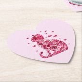 Blumenkatzen Silhouette ArtFaux überzogene Canvas Untersetzer (angewinkelt)