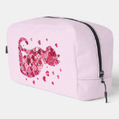 Blumenkatzen Silhouette ArtFaux überzogene Canvas  Waschbeutel (Rechte Ecke)