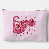 Blumenkatzen Silhouette ArtFaux überzogene Canvas  Zubehörtasche (Rückseite)