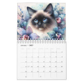 Blumenkatzen - Wasserfarben-Porträts Kalender (Jan 2027)