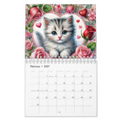 Blumenkatzen - Wasserfarben-Porträts Kalender (Feb 2027)