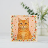 Blumenkatzenkarte. Karte (Stehend Vorderseite)
