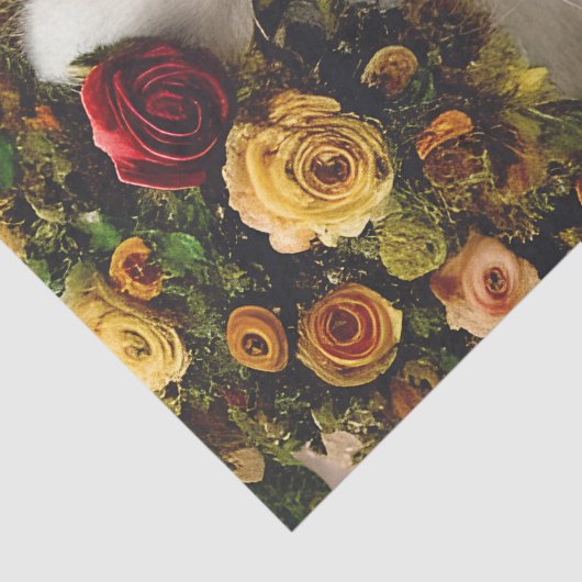 Blumenkatzenpapier zum Entkoppeln oder Aufkleben Seidenpapier (Detail)