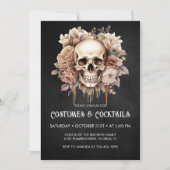 Blumenkehl Halloween Cocktails und Party für Kostü Einladung (Vorderseite)