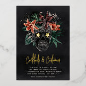 Blumenkehl Halloween Cocktails und Party für Kostü Folieneinladung (Vorderseite)