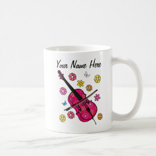 Blumenkello-Blume Cellist Musician Custom Kaffeetasse