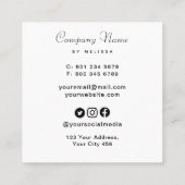 Blumenkerze Quadratische Visitenkarte (Rückseite)