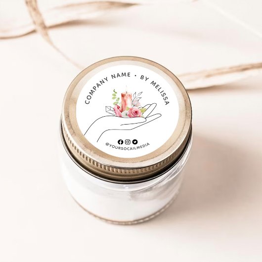 Blumenkerze Runder Aufkleber