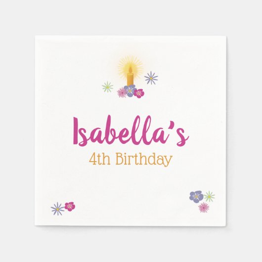 Blumenkerze Serviette (Vorderseite)