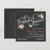 Blumenkhalkboard Bridal Dusche Einladungen (Vorne/Hinten)