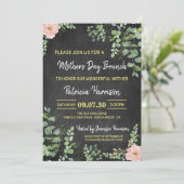 Blumenkhalkboard Muttertag Einladung (Stehend Vorderseite)