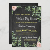 Blumenkhalkboard Muttertag Einladung (Vorne/Hinten)