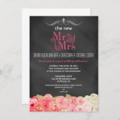 Blumenkhalkboard Post Hochzeitsfeier Einladung (Vorne/Hinten)