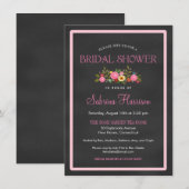 Blumenkhalkboard Stil Bridal Dusche Einladungen (Vorne/Hinten)