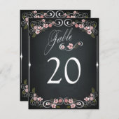 Blumenkhalkboard Vintage, fette Hochzeitstischkart Einladung (Vorne/Hinten)