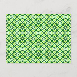 Blumenkimono, Limon und piniengrün Postkarte