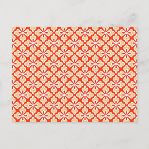 Blumenkimono, Pfirsich, Mandarine Postkarte