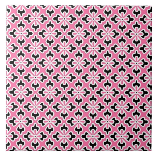 Blumenkimono, rosa, schwarz und weiß fliese (Vorderseite)
