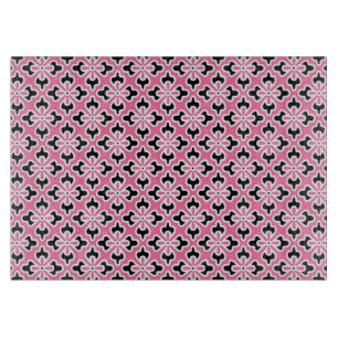Blumenkimono, rosa, schwarz und weiß schneidebrett