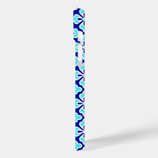 Blumenkimono, Türkis und Kobaltblau Case-Mate iPhone Hülle (Rückseite / Links)