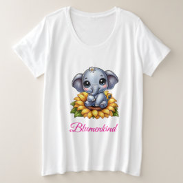 Blumenkind Elefant Große Größe T-Shirt