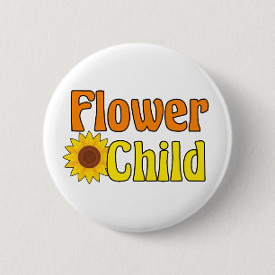 Blumenkind Süße Hippie Sonnenblume 70er Button