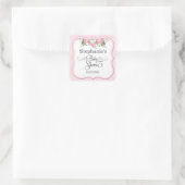 Blumenkinderdusche Personalisiert Aufkleber Rosa R (Tasche)