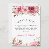 Blumenkinderdusche Rose farbenfroh Dankeskarte (Vorderseite)