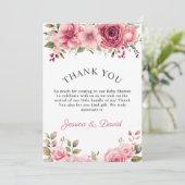 Blumenkinderdusche Rose farbenfroh Dankeskarte (Stehend Vorderseite)
