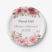 Blumenkinderdusche Rose farbenfroh Pappteller (Vorderseite)