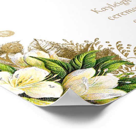 Blumenkirchenhochzeit Begrüßungszeichen Poster (Ecke)