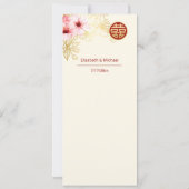 Blumenkirsche Blossom Chinesische Hochzeit Einladung (Rückseite)