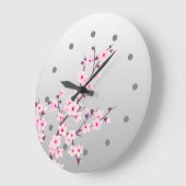Blumenkirsche Blossom Pink Grau Wand Uhr (Winkel)