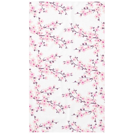 Blumenkirsche Blossom Pink White Wedding Tischdecke (Vorderseite)