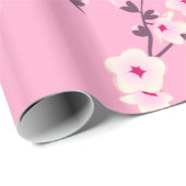 Blumenkirsche blüht rosa Wrapping Paper Geschenkpapier (Rolleneckpunkt)