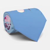 Blumenkirsche Blüten Blau Rosa Krawatte (Gerollt)