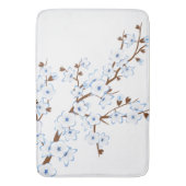 Blumenkirsche Blüten Blau Weiß Badematte (Vorderseite Vertikal)