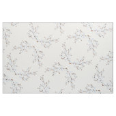 Blumenkirsche Blüten Blau Weiß Stoff (Fat Quarter (45,7 x 55,9 cm))