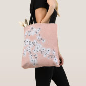 Blumenkirsche Blüten Grau Rose Gold Tasche (Von Nahem)