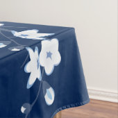 Blumenkirsche Blüten Navy White Classic Tischdecke (Beispiel)