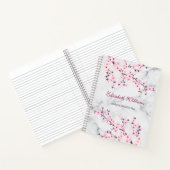 Blumenkirsche Blüten Rosa graue Marmormor Name Notizbuch (Innenseite)