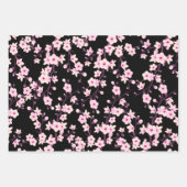 Blumenkirsche Blüten Rosa Schwarz Grau Geschenkpapier Set (Vorderseite 2)