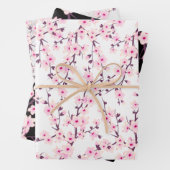 Blumenkirsche Blüten Rosa Schwarz Grau Geschenkpapier Set (Beispiel)