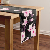 Blumenkirsche Blüten Schmetterlinge Rosa Schwarz Großer Tischläufer (Beispiel)