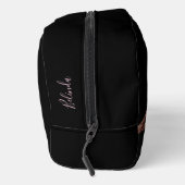 Blumenkirsche Blüten Schwarz Rosa | Dein Name Waschbeutel (Rechts)