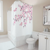 Blumenkirsche Blüten Weiß Rosa Duschvorhang (Beispiel)