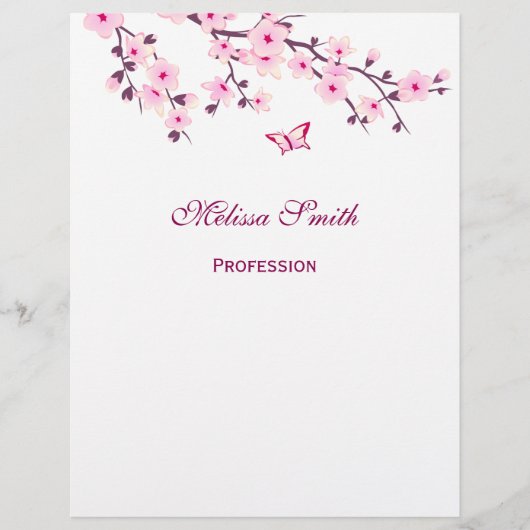 Blumenkirsche Blüten Weiß Rosa Flyer (Vorne)