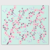 Blumenkirsche Butterfische Pfeffermuster Krieg Geschenkpapier (Flach)