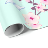 Blumenkirsche Butterfische Pfeffermuster Krieg Geschenkpapier (Rolleneckpunkt)