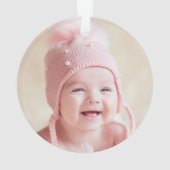 Blumenkissen Pink und Lila Baby's First Christmas Ornament (Rückseite)
